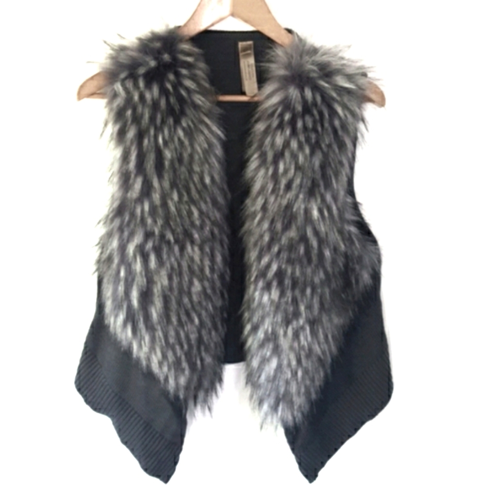Salvador Bachiller Faux Fur Sweater Vest